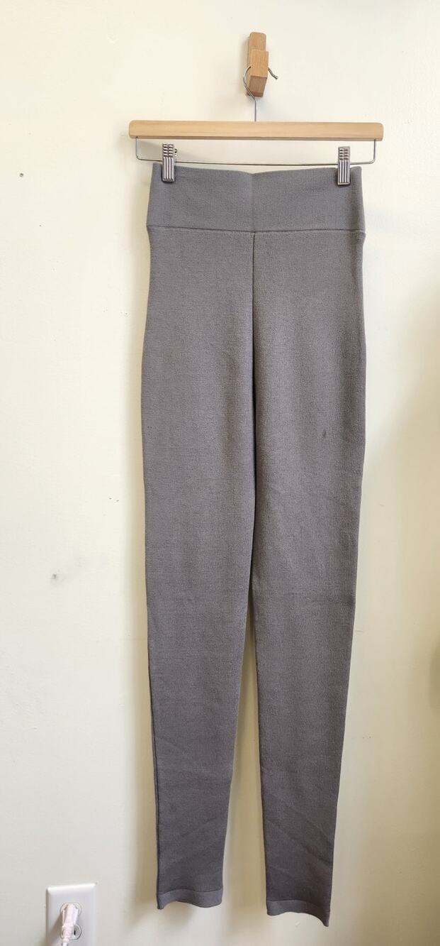 The Frankie Shop Cara Knit Leggings Women Medium Grey High Waist Athleisure